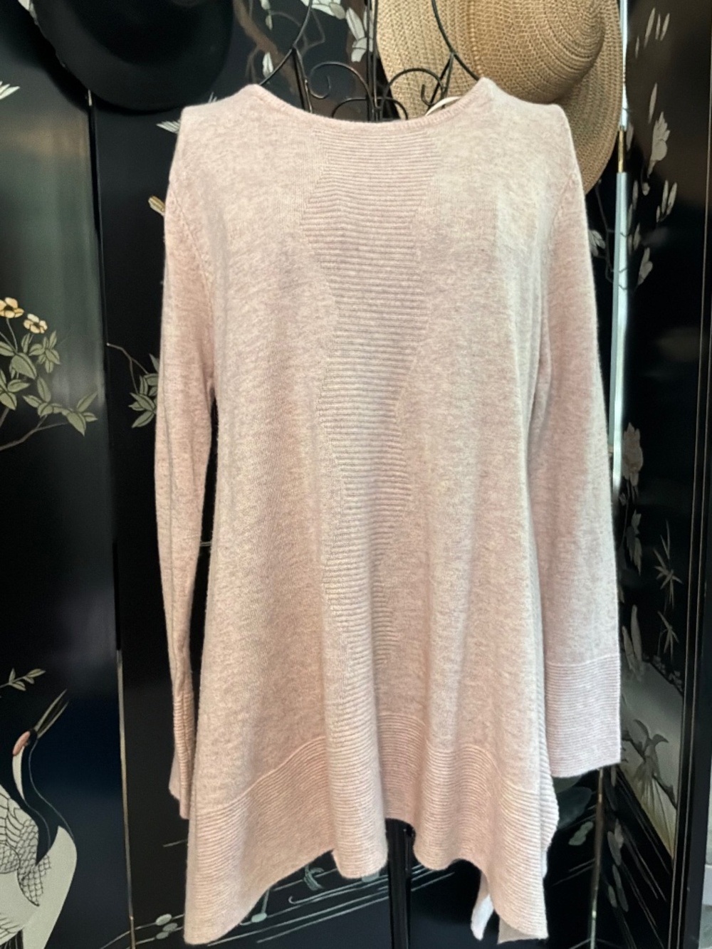 Cashmere blend pink tunic sweater by vintage concepts in large